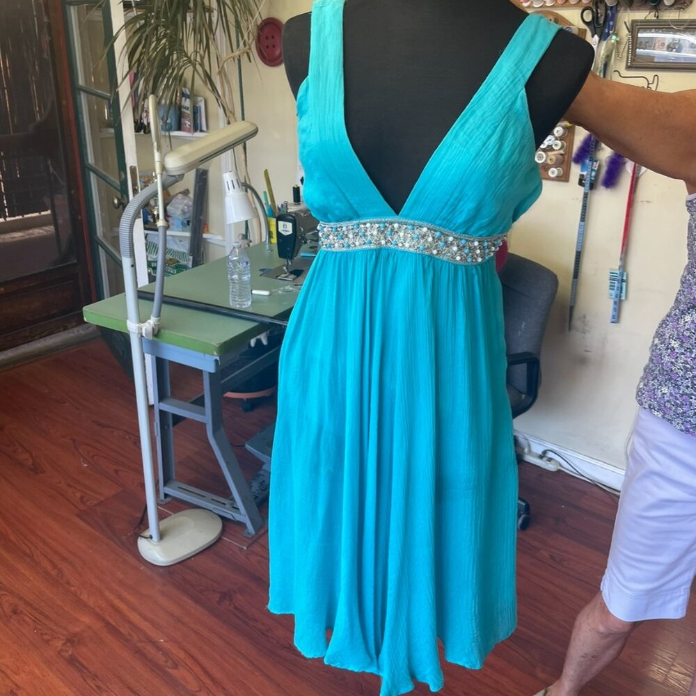 Milly V Neck Mini Dress